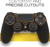 Vista 4 de Fosmon Funda protectora de silicona antideslizante compatible con Sony PlayStation PS4 SlimPRO 4 DualShock Controller (negro)