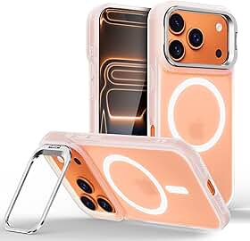 Capinha Capa Case tecnológica Premium Para iPhone 17 Pro de 6,3 Polegadas - Anti impacto e proteção para câmeras com suporte retrátil e acabamento Micro-Mate Fosco (TRANSPARENTE MICRO-MATE)