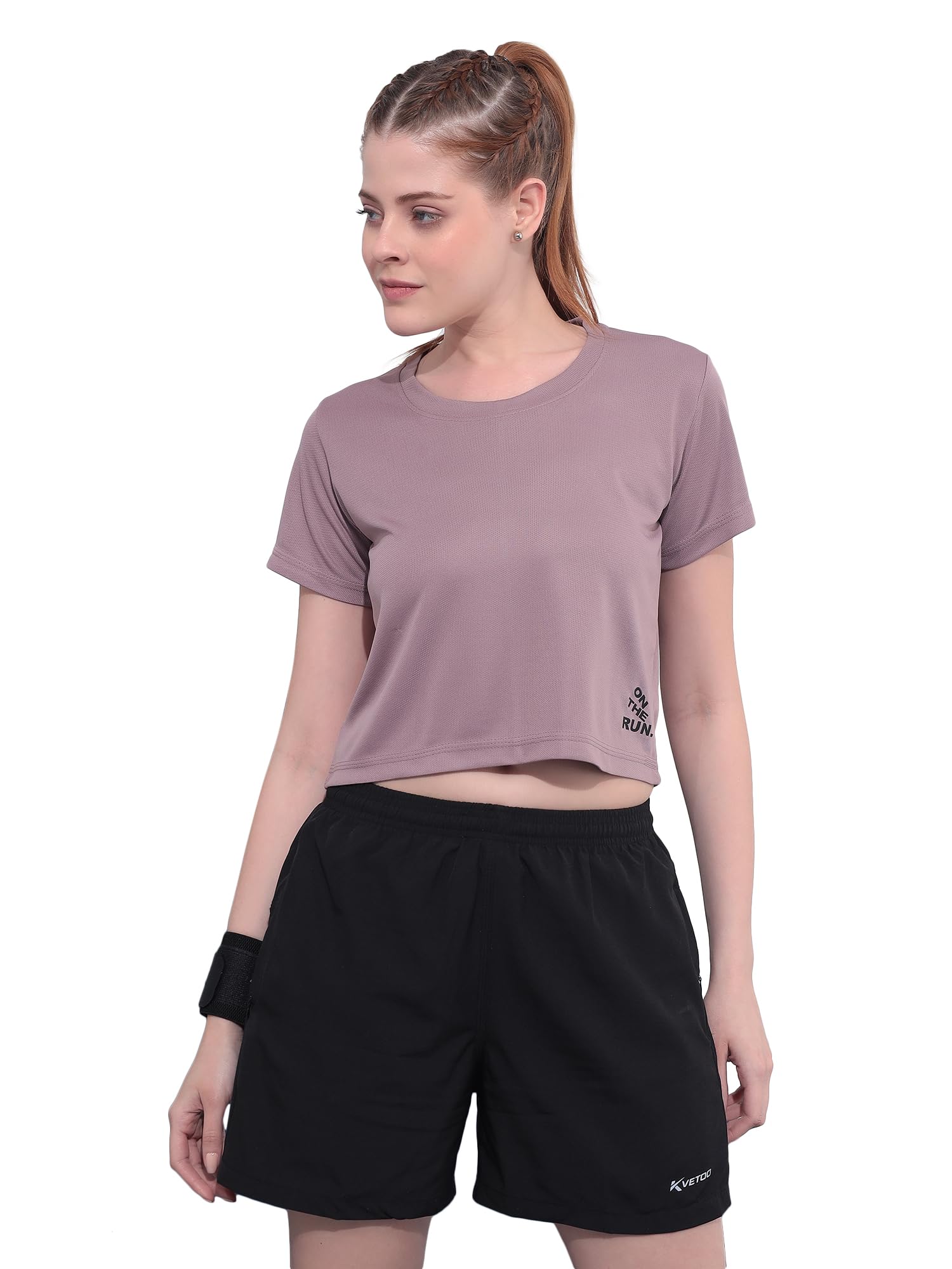 Kvetoo Women Gym T Shirt Crop Top Workout Activewear Breathable Lightweight Fitness Running Yoga Training T Shirt-picture-53