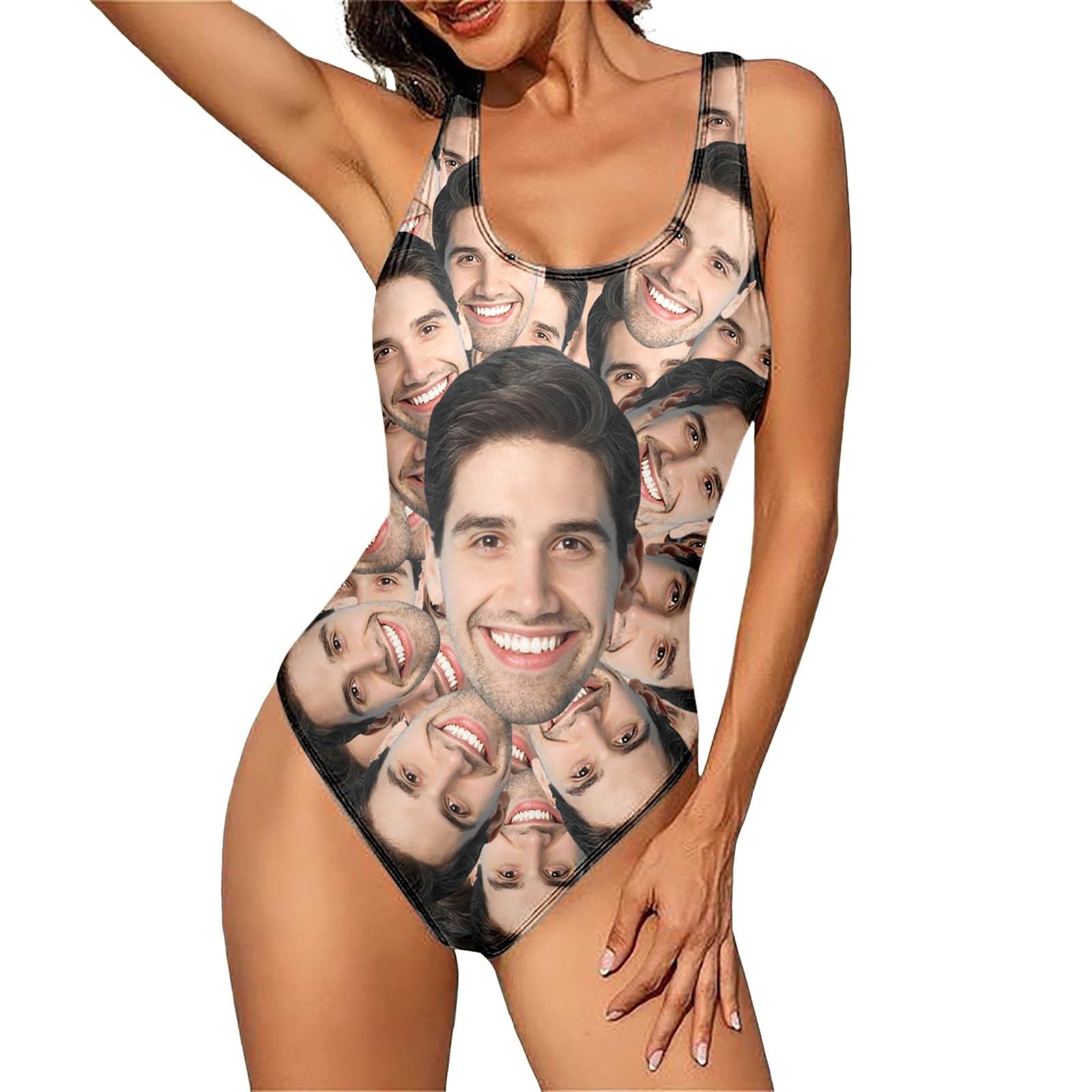 Costume da Bagno Sexy con Stampa di Lettere Fai da Te alla Moda da Donna, Costume da Bagno Senza Maniche e Senza schienale3/A