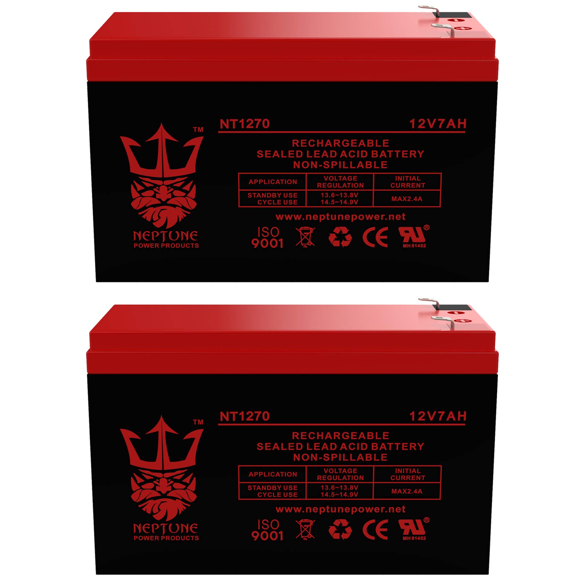 12V 7AH Battery 6-DW-7 12V 7AH 10hr SHAOXING HUITONG REPL by Neptune - 2 Pack