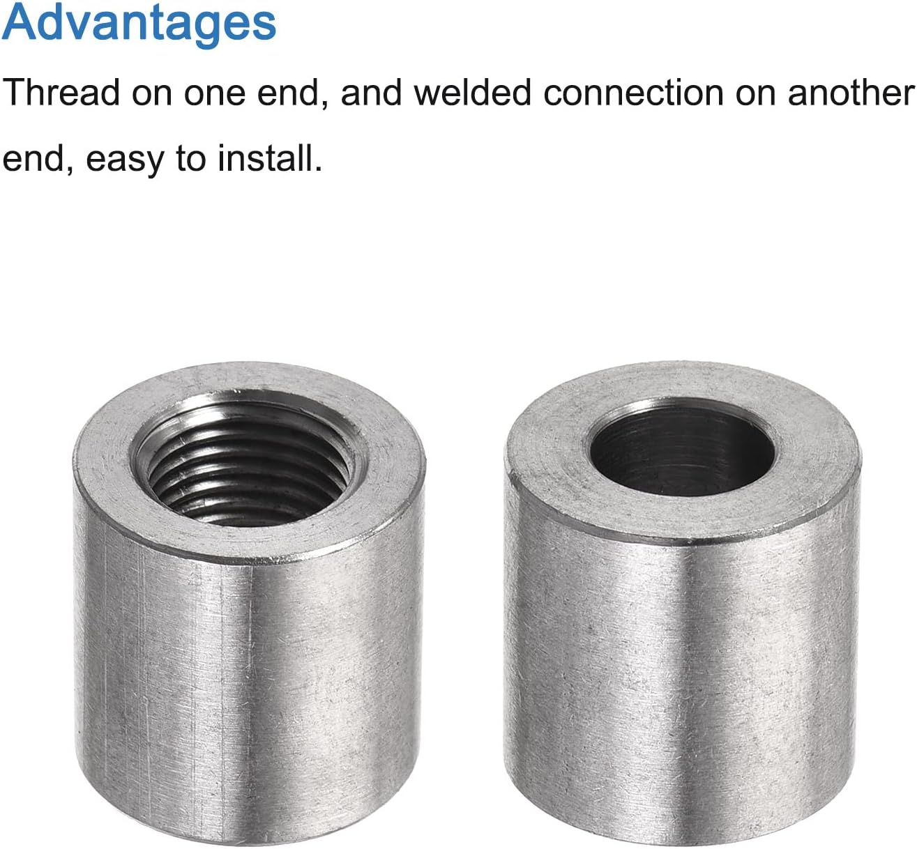 MECCANIXITY Weld Coupling 304 Stainless Steel 1/8 NPT Female Half Threaded Weldable Pipe Fuel Tank Bung Fittings Connector