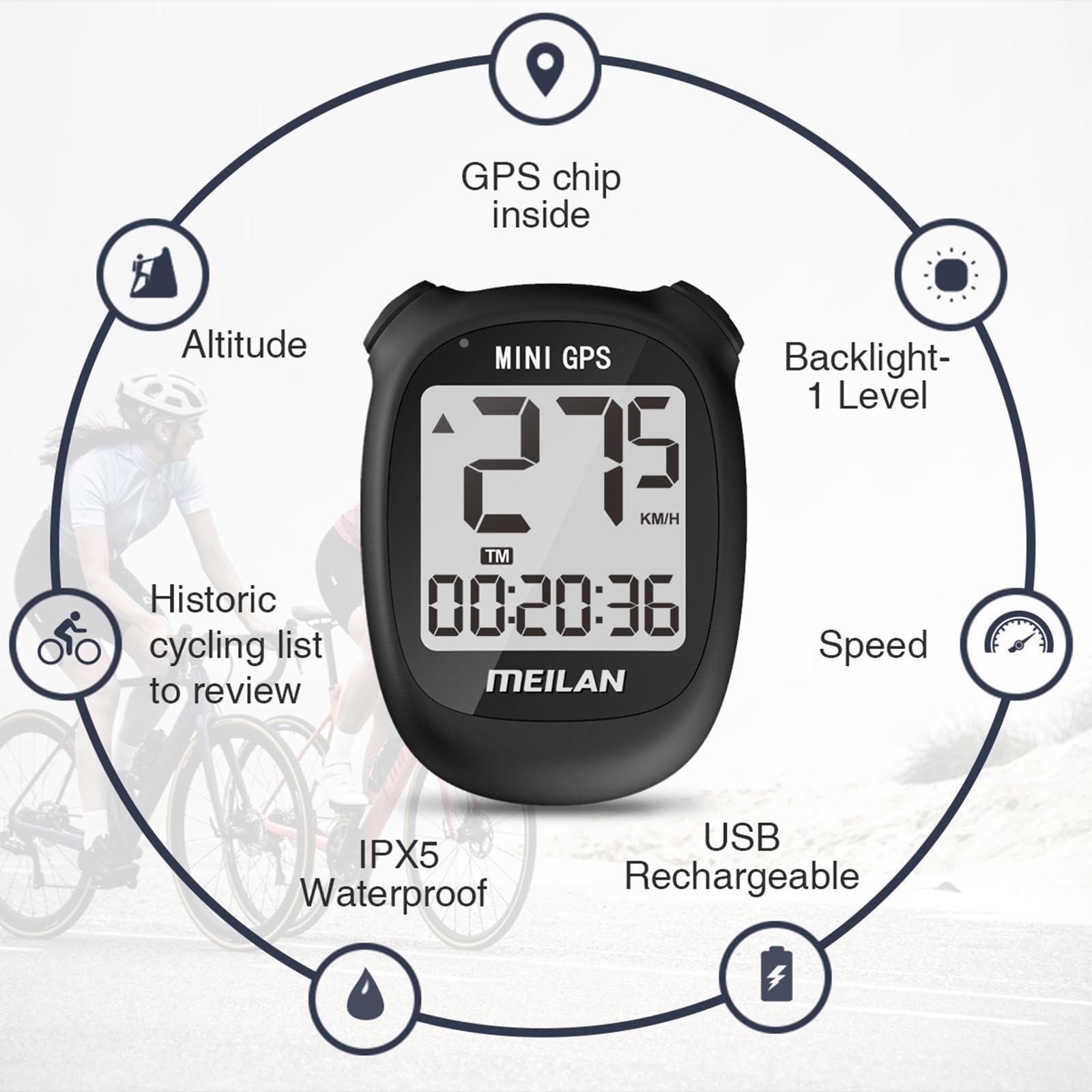 Computer da bicicletta GPS con tachimetro e chip GPS ad sensibilità integrato e posizionamento globale rapido per un preciso Computer da bicicletta