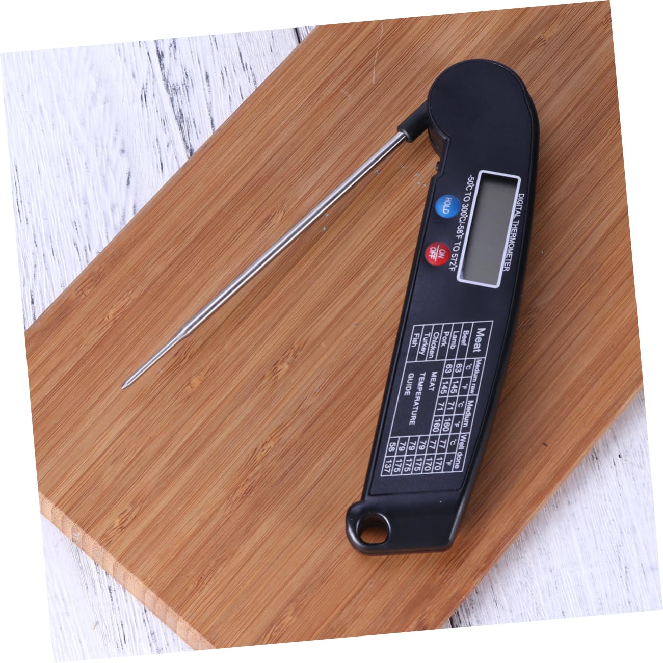 OUNONA Instant Read Meat Thermometer Digital Probe Thermometer with Collapsible Internal Probe and Magnetic Backing for Cooking BBQ and Food Safety