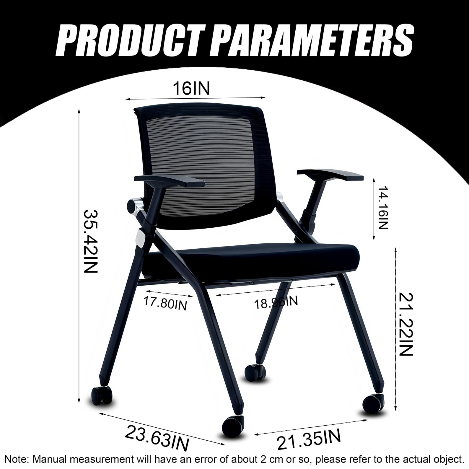 Ergonomiczne składane krzesła biurowe z możliwością układania w stos, siatkowe, do sali konferencyjnej, wygodne krzesła dla gości i recepcji, 6-pak na spotkania i imprezy