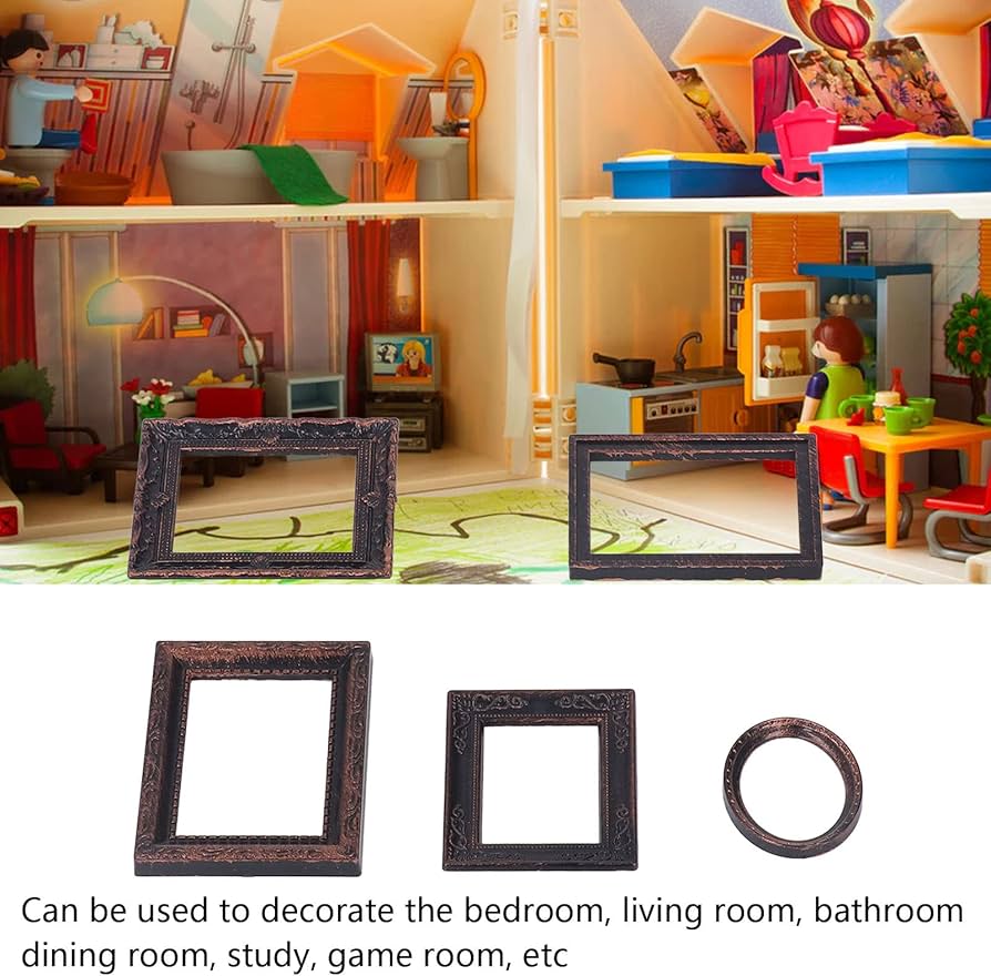 Amazon | ドールハウスアクセサリー 5 個 1:12 ミニチュア額縁木製