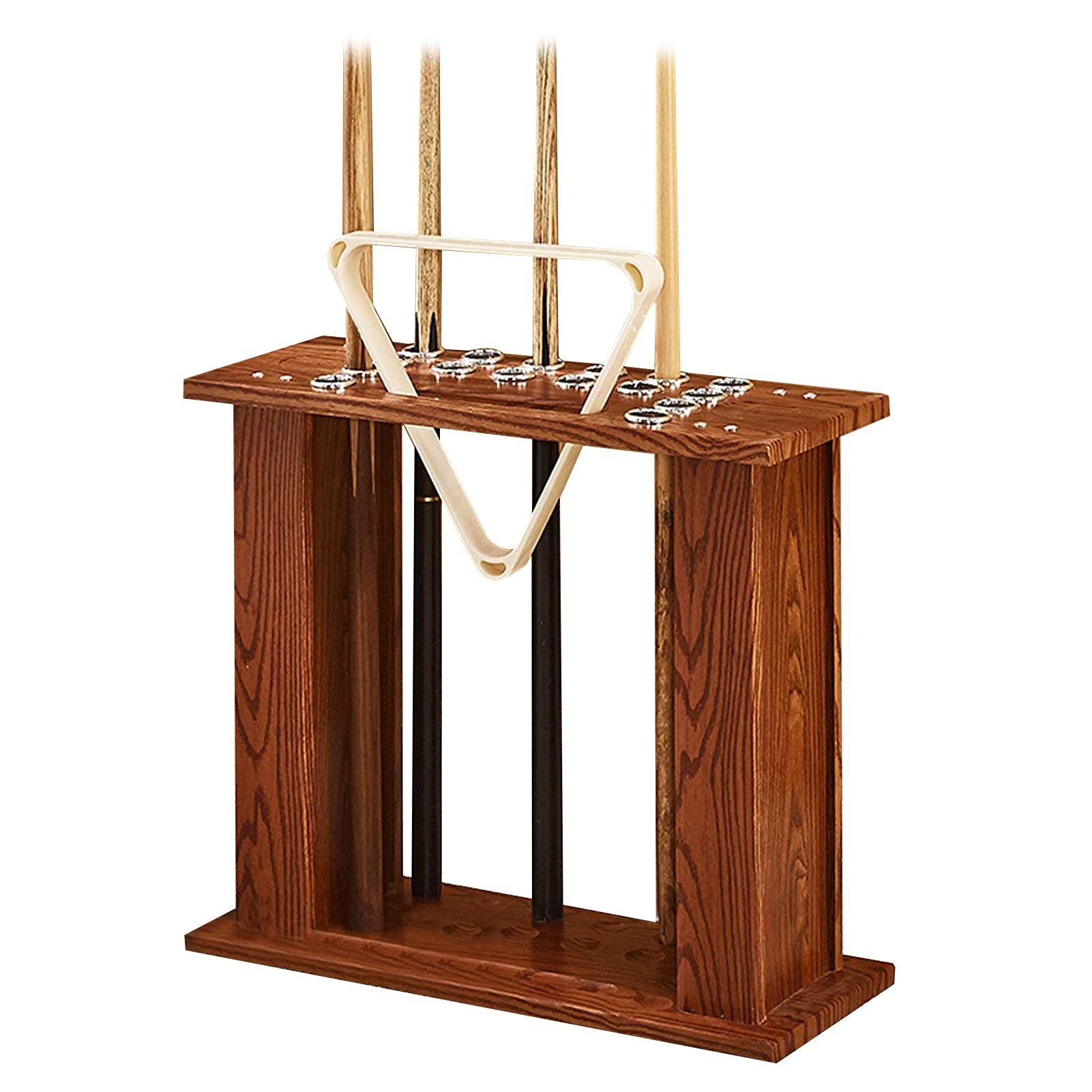 FBJAMZ Cue Billiard Rack,Sturdy Easy to Assemble Pool,Cue Holder for Home Billiard Rooms, Game Rooms, and Family Entertainment Spaces (Walnut)