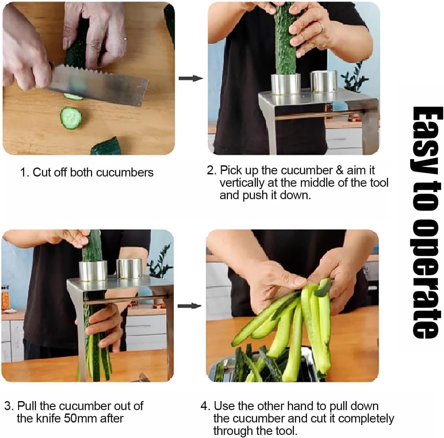 Affettatrice manuale per carote e cetrioli, con 2 lame, 10 fette/min, diametro 45 mm, per sushi, insalata e preparazione di pasti