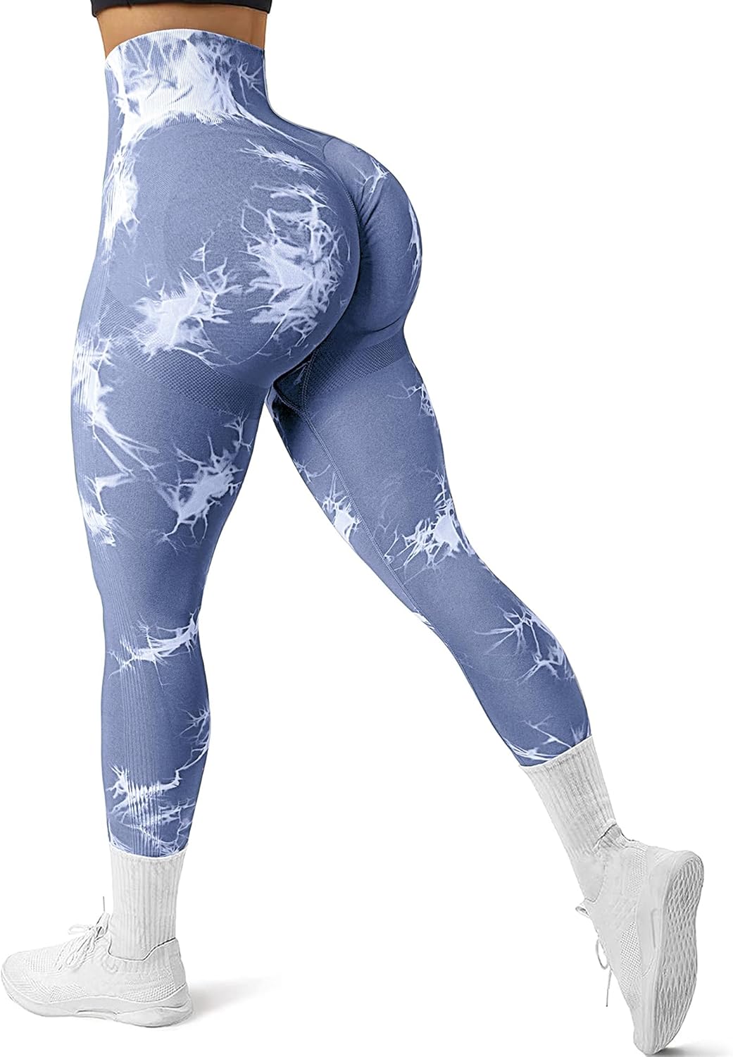 JGS1996 Tie Dye Scrunch Butt Lifting Leggings for Women Booty Sculpting Workout Tight High Waist Tummy Control Yoga Gym Pants