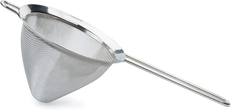 RSVP International Endurance Kitchen Collection, Stainless Steel Fine Mesh Conical Sieve/Colander, Multi-Purpose for Cooking, Baking, Loose Leaf Tea, Bar Strainer Cocktails, 6.25-Inch