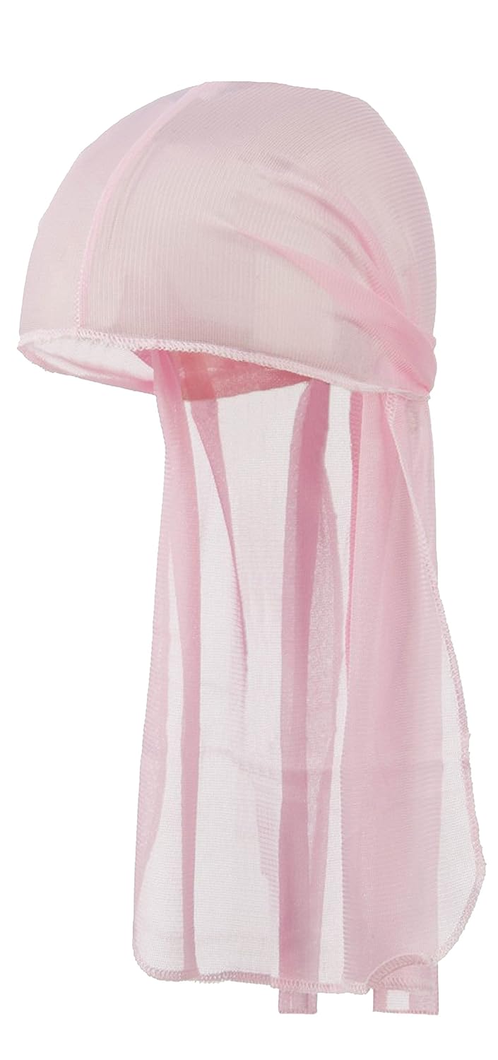 Pink Durag Do Rag Stocking Cap Short Hair Waves Sleeping Nylon Wrap Ties