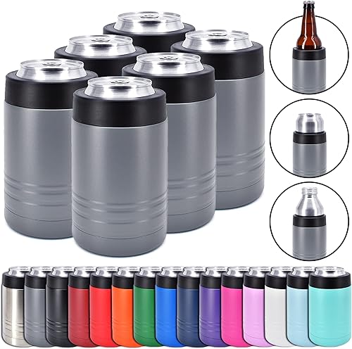 Clear Water Home Goods - Enfriador de bebidas de acero inoxidable de doble pared aislado al vacío de 12 onzas - Revestimiento en polvo gris oscuro -