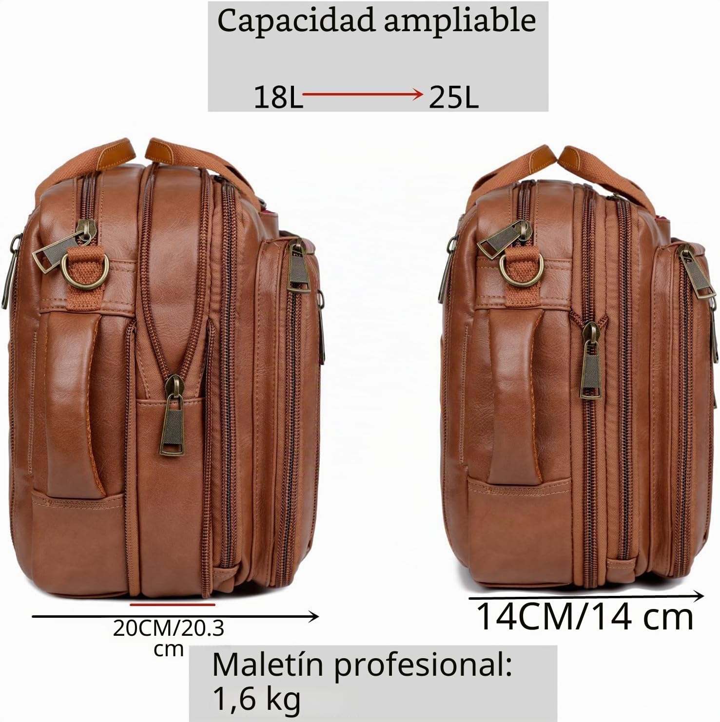 Convertible Hombre Cuero Faux Laptop Mochila Maletín Híbrido 15.6 Pulgadas Portátil Bolsa de Trabajo Bolso de Trabajo Mochila Viaje Mochila Senderismo Colegio Mochila para Hombres BC-04