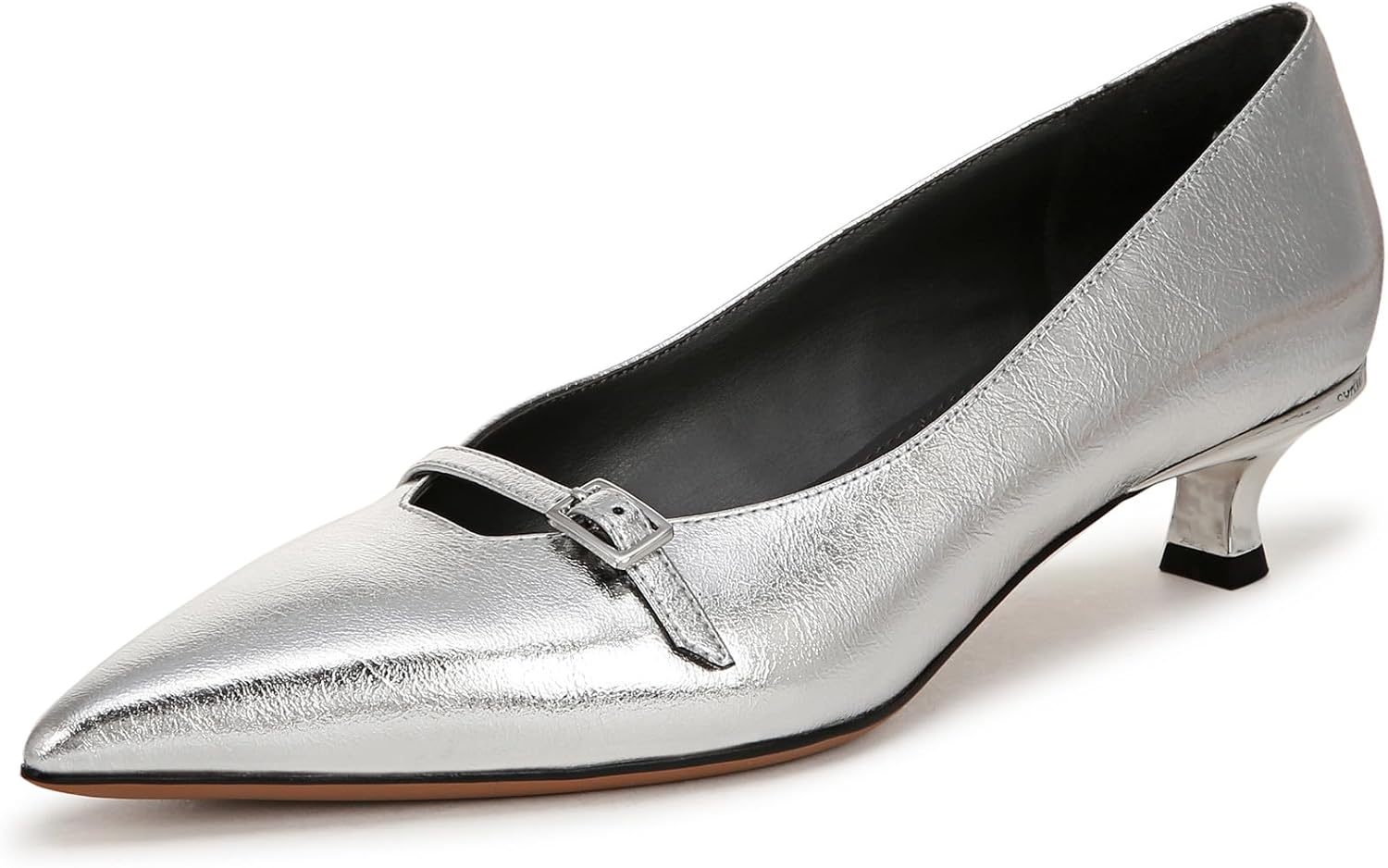 Franco Sarto Women's Malia Pump Silver Faux Leather 8.5 M