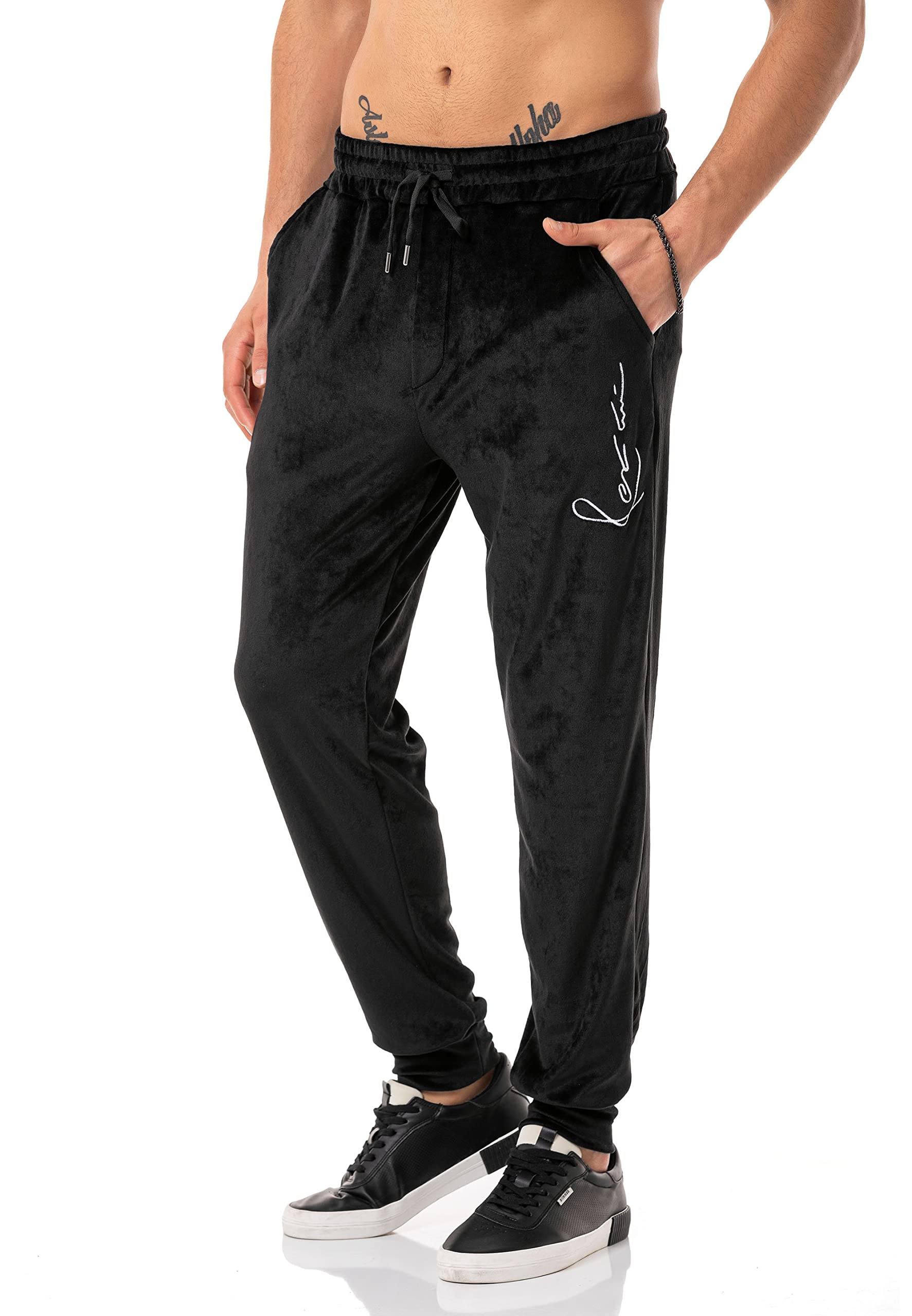 Red Bridge Pantalones de jogging para hombre Jogger Sweat-Pants Casual Velour Signature