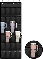 Mityrain Stanley Cup Organizer: 24-Pocket Foldable Hanging Bag for Tumblers, Cabinet Door RV Storage - Kitchen Accessories