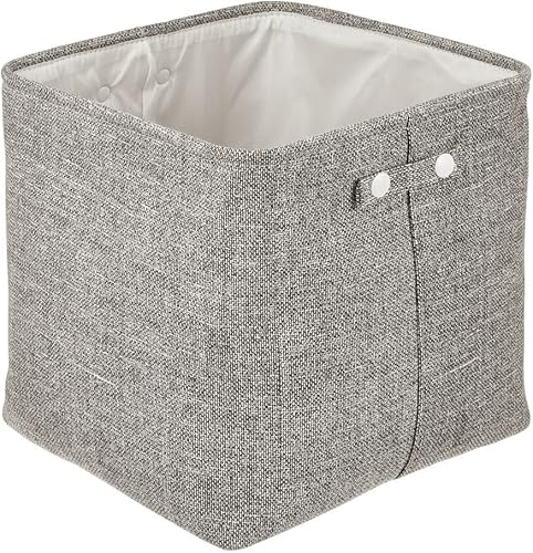 Miniatura 8 de mDesign Contenedor y asas de tela de algodón suave para baño, organizador para toallas, rollos de papel higiénico, para armarios, armarios,