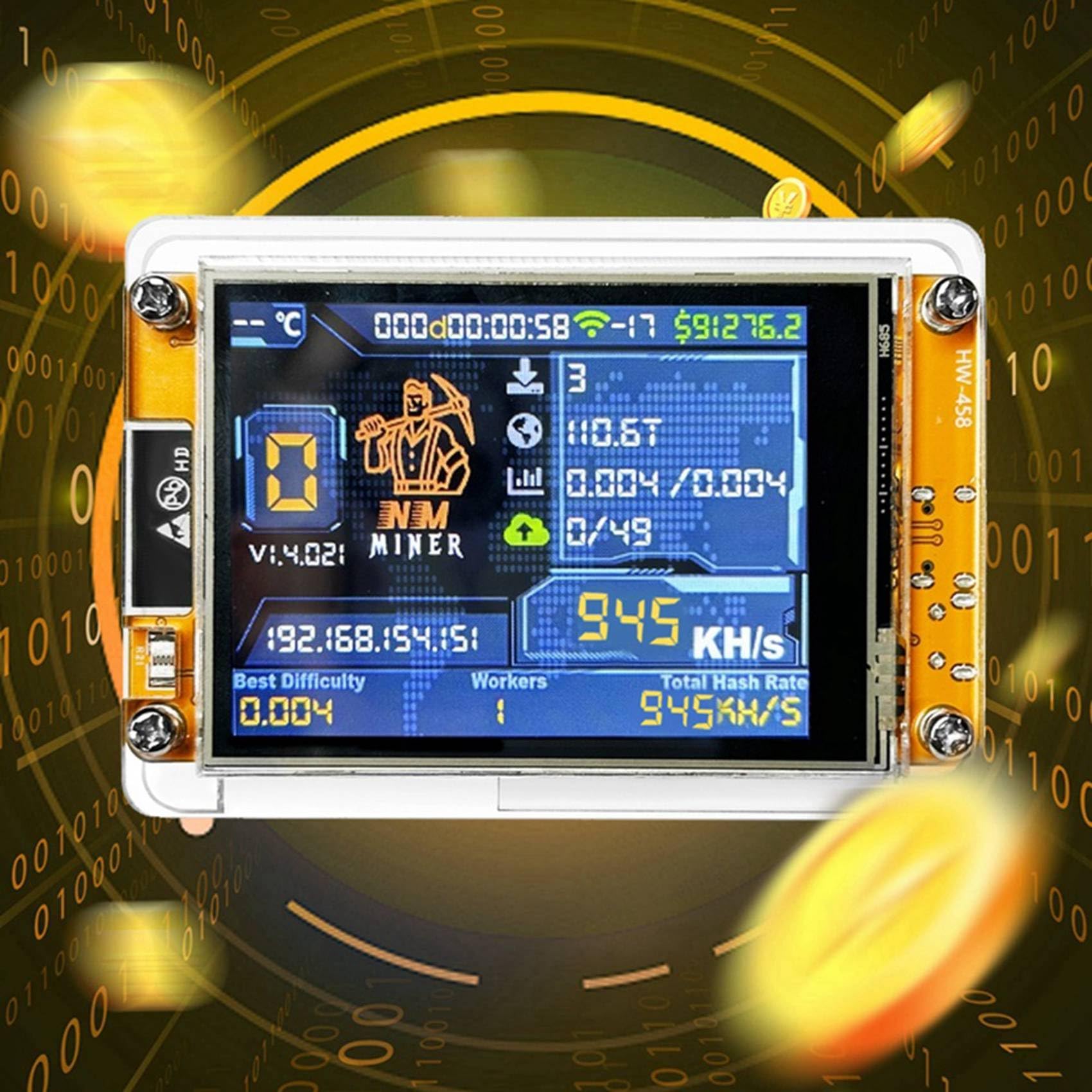 + Boîtier 945KH/S Harshrate 2,8 Smart Display Bitcoin Crypto Solo Lotery Miner amélioré