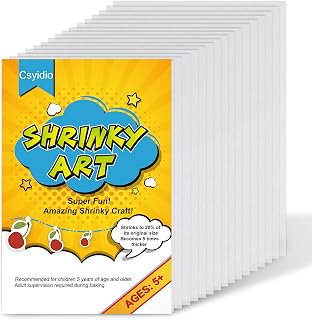 25 Pieces 8 X 5.7 inches Shrink Plastic Sheets Sanded Shrink Sheets Shrink Films Papers for Halloween Gifts Kids Creative Craft and Making Earrings, Necklace, Key Chains