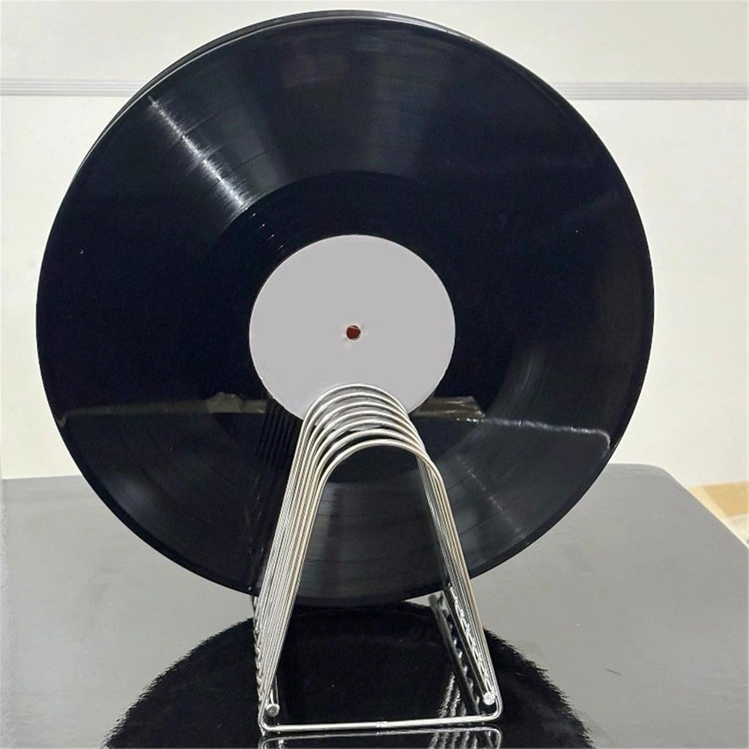 Record Holder Desktop Minimalist Stainless Steel Vinyl Record Rack for Living Room Bedroom Office Record Display Rack