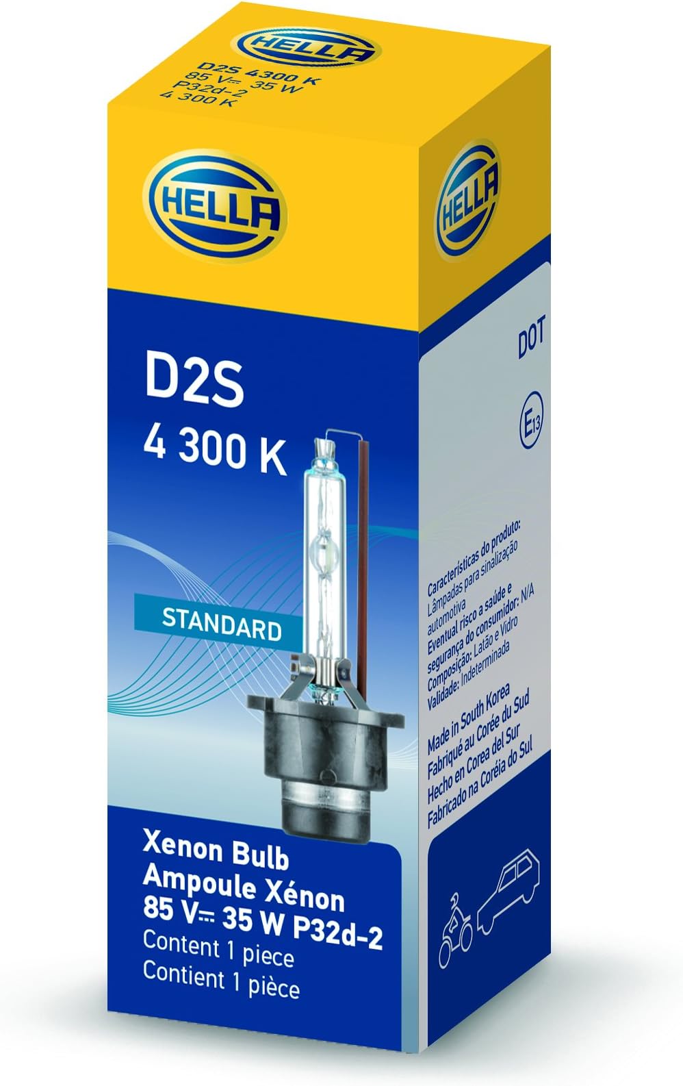 D2S 4300 K Xenon Standard Bulb, (85V, 35W)