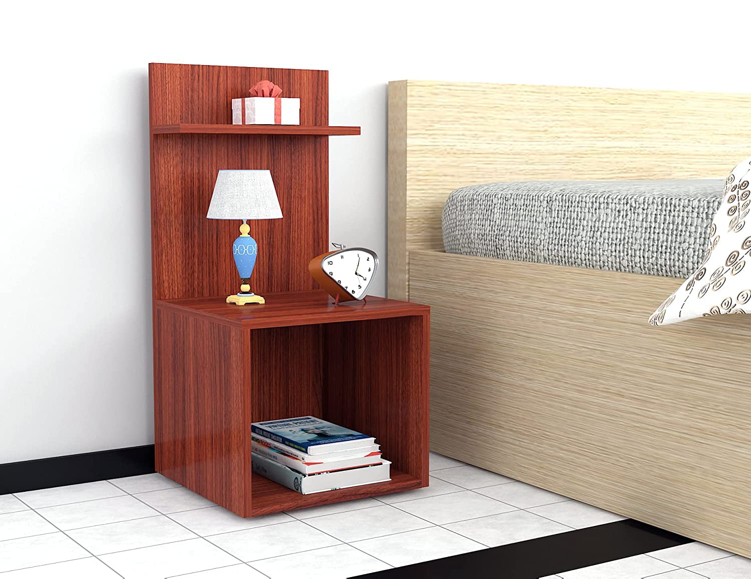 Redwud Anton Engineered Wood Bedside Table (Finish Color - Walnut, DIY(Do-It-Yourself))-image-13