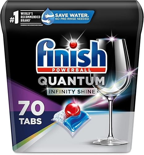 Finish Quantum Infinity Shine - 70 unidades - Detergente para lavavajillas - Powerball - Our Best Ever Clean and Shine - Tabletas para lavar platos