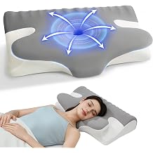 Winthome Memory Foam Pillow for Neck Pain, Restorative Sleep Cervical Pillow, 60D Slow Rebound Ergonomic Pillow with Removable Cover
