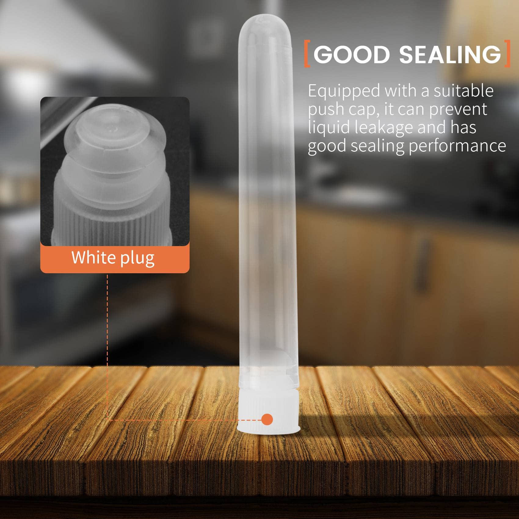 Jkjhbhged 100Pcs Clear Plastic Test Tubes with White Screw Caps Sample Containers Bottles Push Caps 12X75mm