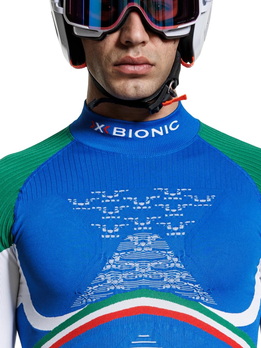 X-Bionic Energy Accumulator 4.0 Patriot Turtle Neck Long Sleeves Italy Strato Base Camicia Funzionale Uomo (Pacco da 1)