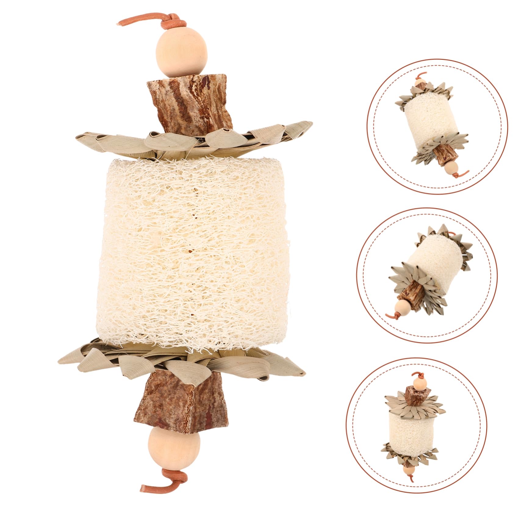 TOYANDONA Jouet à Mâcher pour Oiseaux Luffa Jouet Tissé pour Cage Pendentif pour Perroquet pour Conures pour Perruches Ondulées