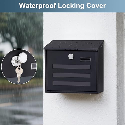 Miniatura 49 de Jssmst - Buzón con cerradura montado en vertical en la pared - Buzones con cerradura de llave de gran capacidad, 14.3 x 4.1 x 11.8 pulgadas