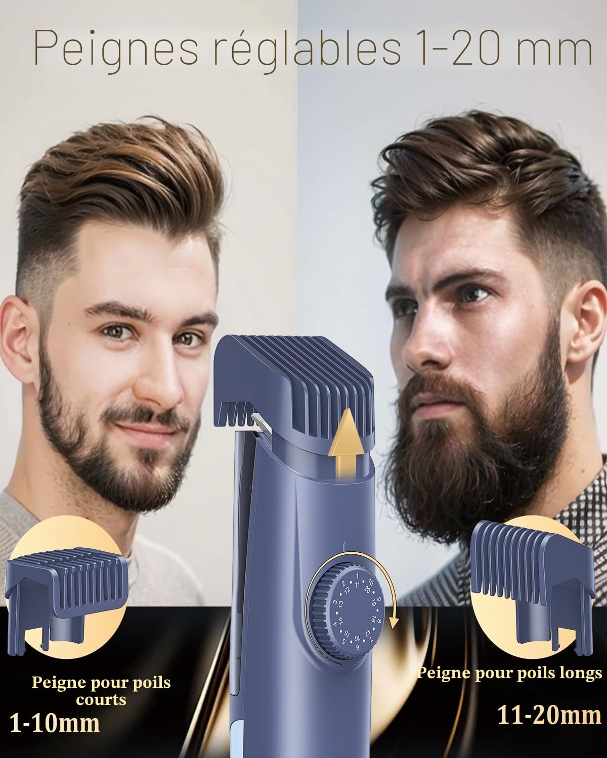 ENSSU Tondeuse à barbe pour homme avec aspirateur