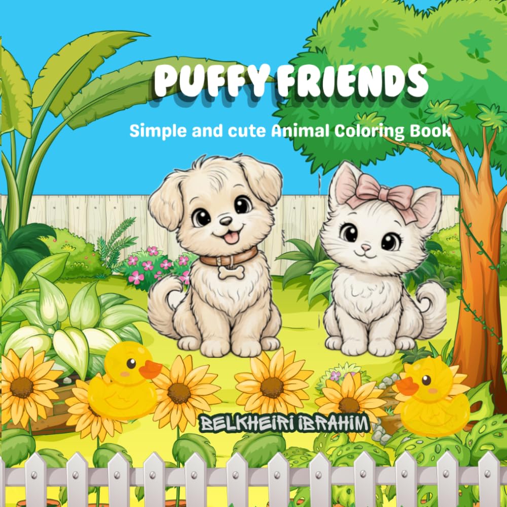 Puffy Friends: Simple and Cute Animal Coloring Book