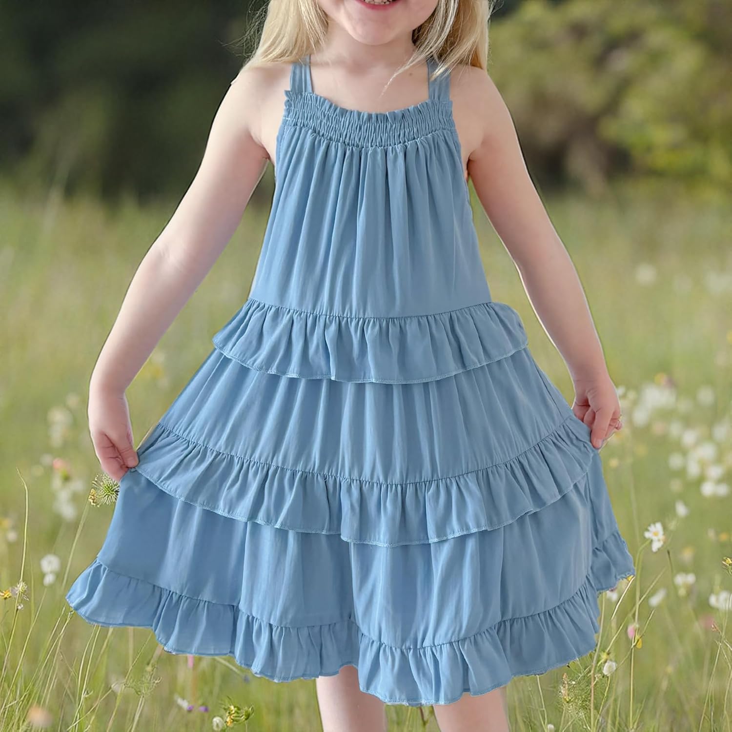 Simplee kids Girls Dresses Sleeveless Linen Teen Dresses Casual Summer Dress - Image 7