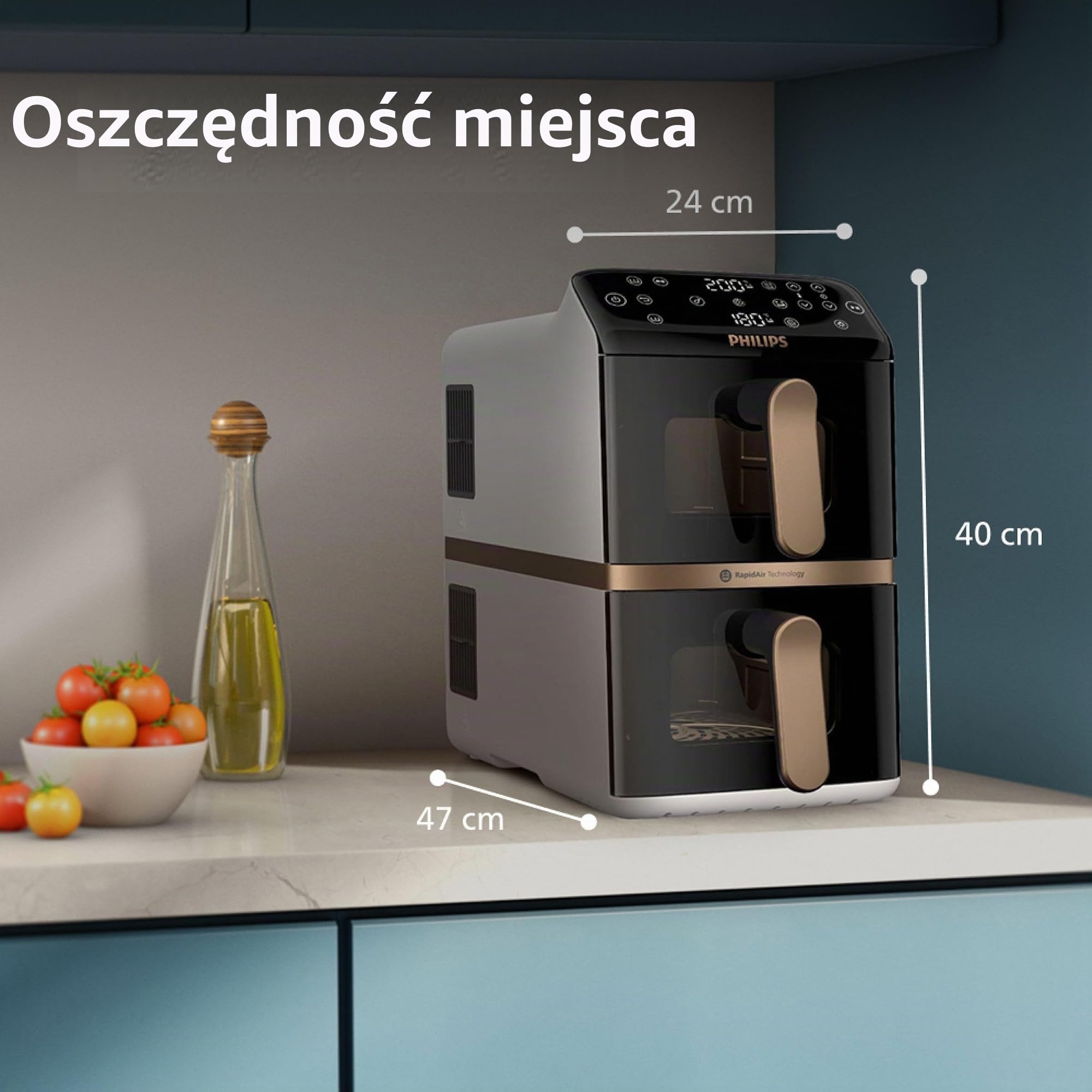 Philips OVI Stacked Dual Basket NA462/80 frytkownica beztłuszczowa