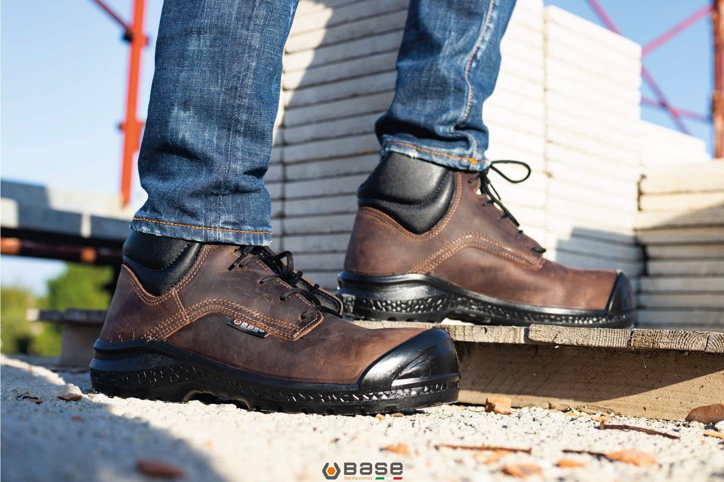 BASE, Be-Browny Top, bota de seguridad, 4X4 Classic Plus, color marrón/negro, S3 CI SRC, talla 50