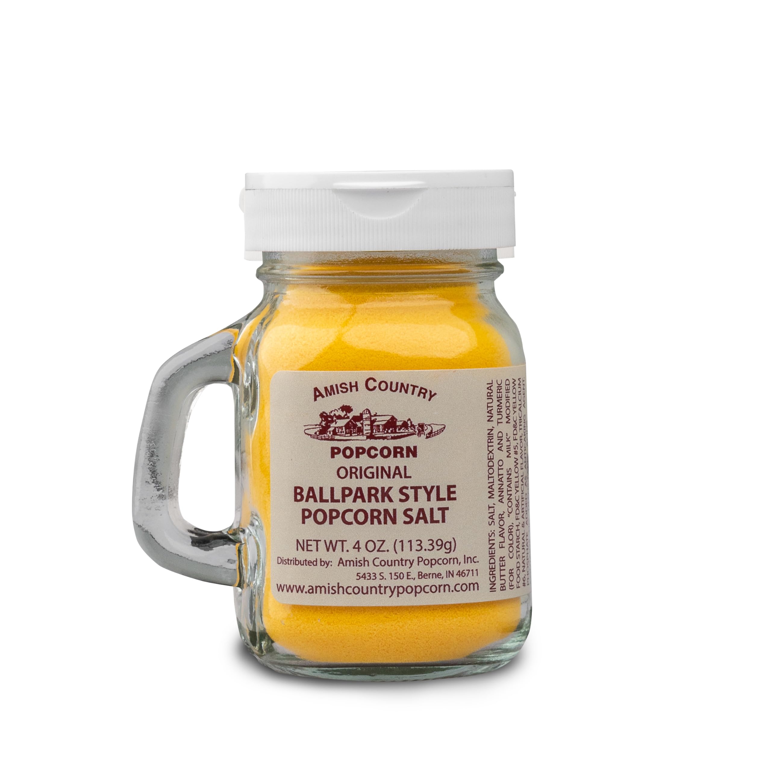 Amish Country Popcorn | Ballpark ButterSalt Popcorn Salt - 4 oz Jar | Old Fashioned, Non-GMO (4 oz Jar)