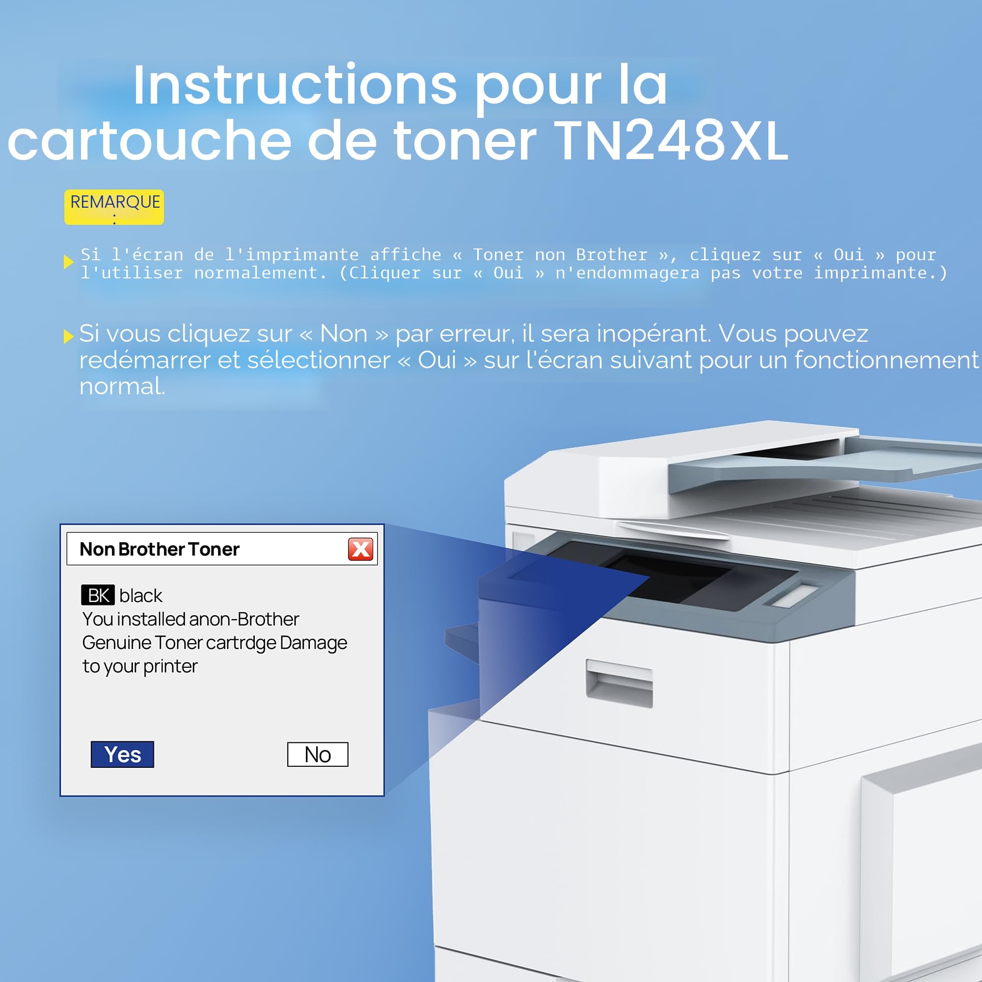 TN248 TN248XL DCP-L3560CDW Toner Compatible pour HL-L3240CDW MFC-L3760CDW