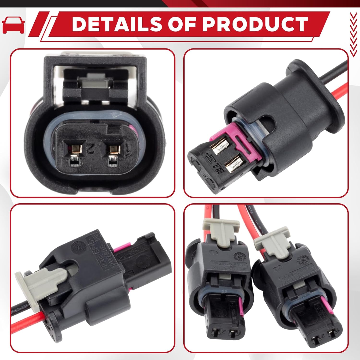 Side Marker Lights Pigtail Connector Wire Harness fit for Dodge Charger 2015-2023, Chrysler 300 2015-2023 2PCS