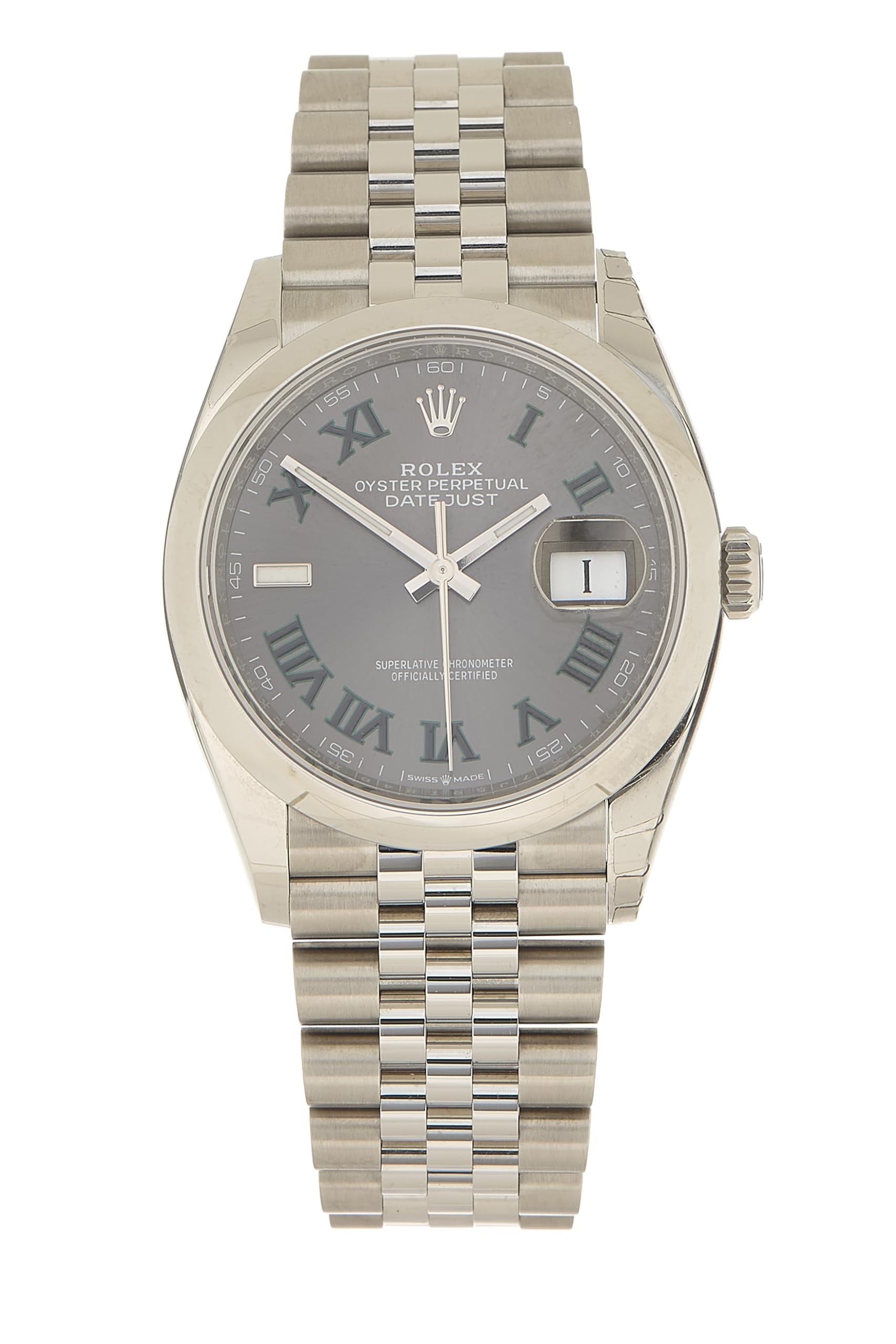 Pre-loved Wimbledon Stainless Steel Datejust 126200 36mm, Grey