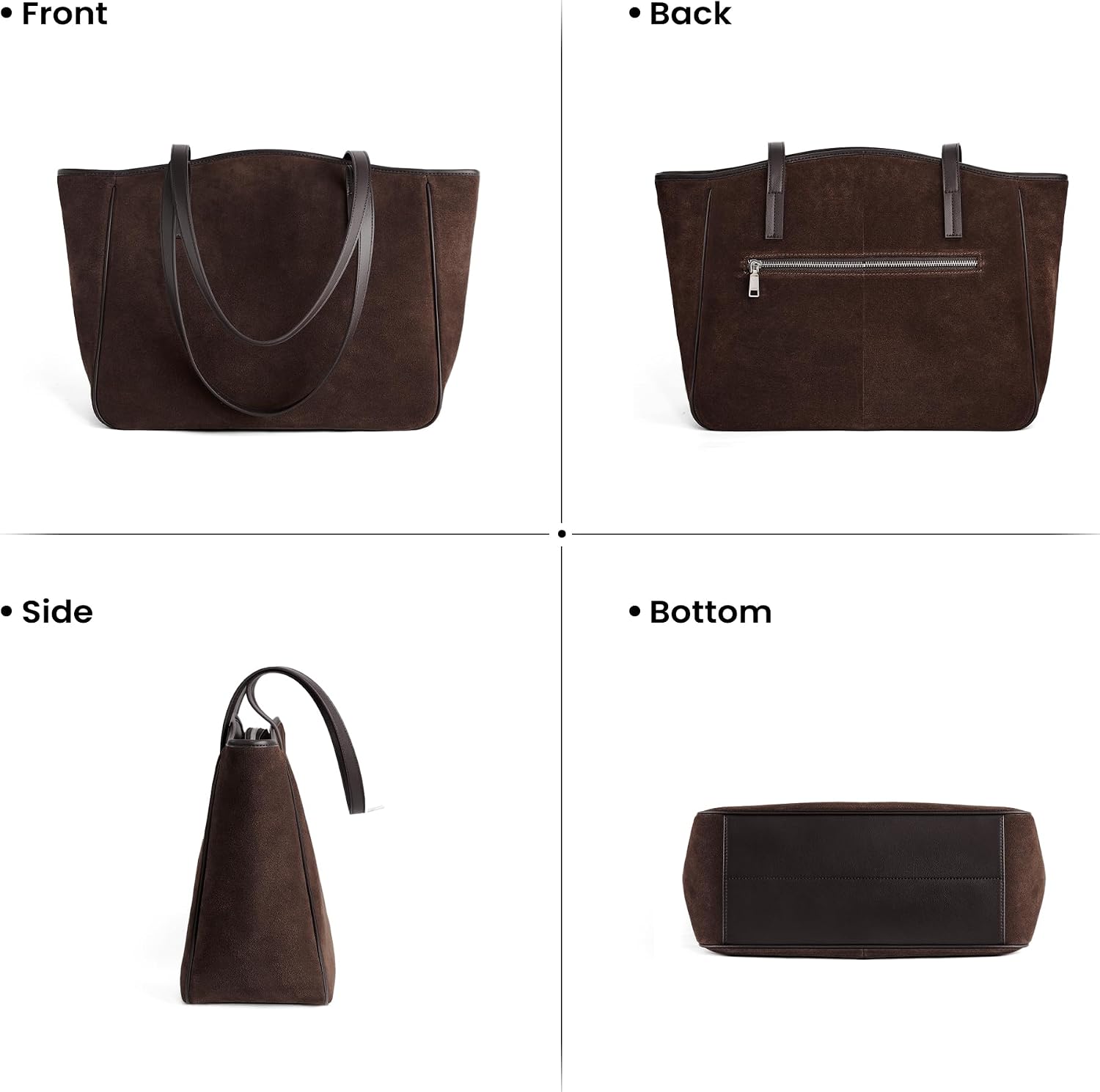 befen Genuine Leather Tote Bags for Women Zipper Handbags Luggage Sleeve