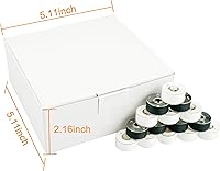 Vista 2 de New brothread 144 piezas (96 blanco + 48 negro) 60S/2 (90 WT) hilo de bobina preenrollado de plástico tamaño A SA156 para bordar y máquina de coser