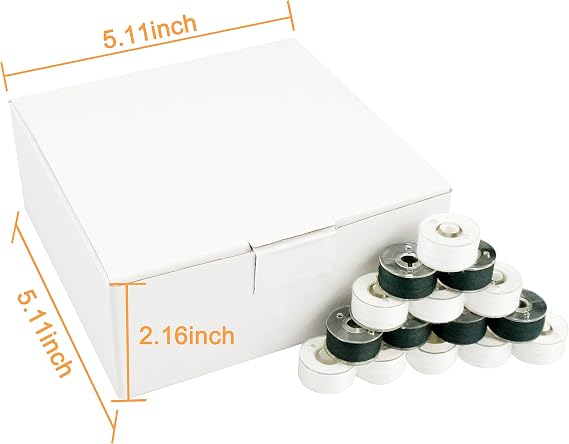 New brothread 144pcs Size A SA156 Prewound Bobbin Thread -96White + 48Black