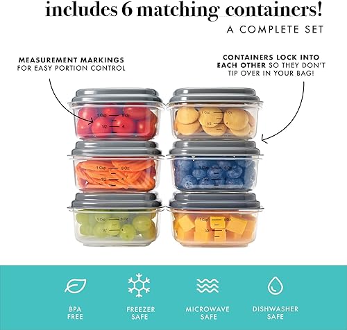 Miniatura 4 de Fit & Fresh Douglas - Bolsa de almuerzo aislada para adultos con bolsa frontal y correa de transporte, kit completo de almuerzo incluye 6