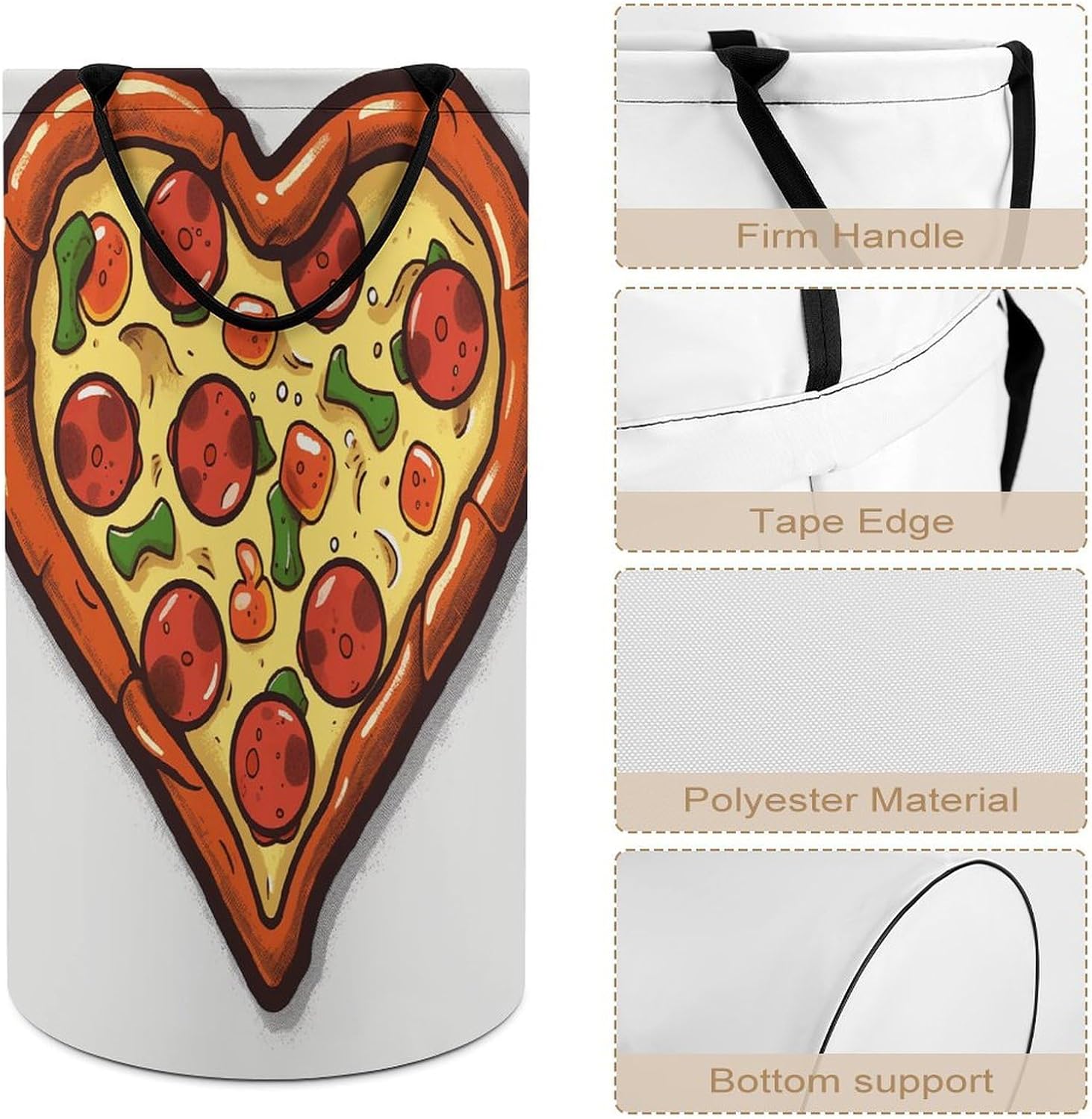 Dirty Clothes Basket, I Love Pizza Heart Printed Dirty Clothes Basket,household Storage Basket,multifunctional Dirty Clothes Basket