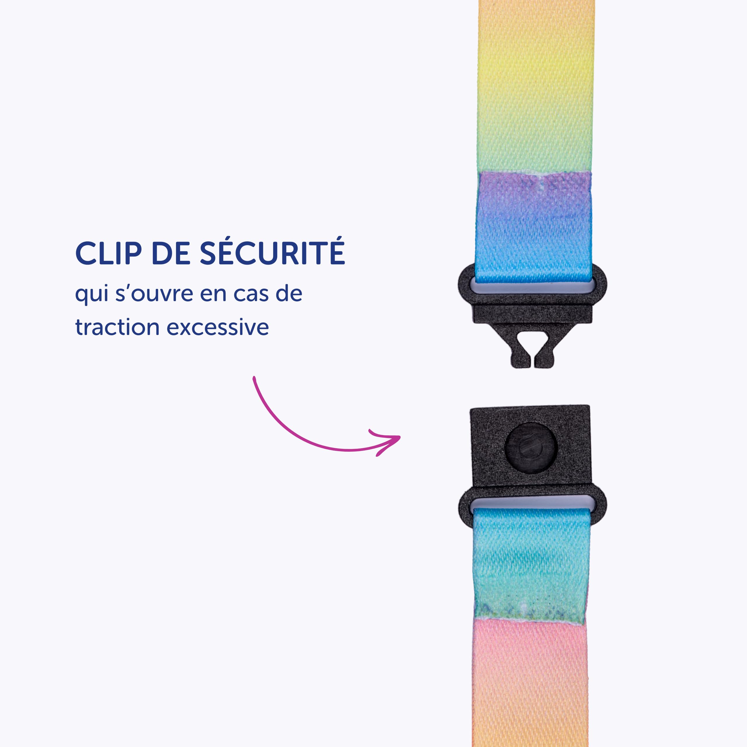 10 tours de cou recyclés à motif arc-en-ciel 44 cm de long x 2 cm de large
