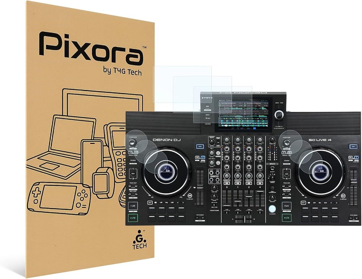 Pixora Screen Protector for Denon SC Live 4 (7 Inch) - Kanso Clear | High Clarity (3-Pack)