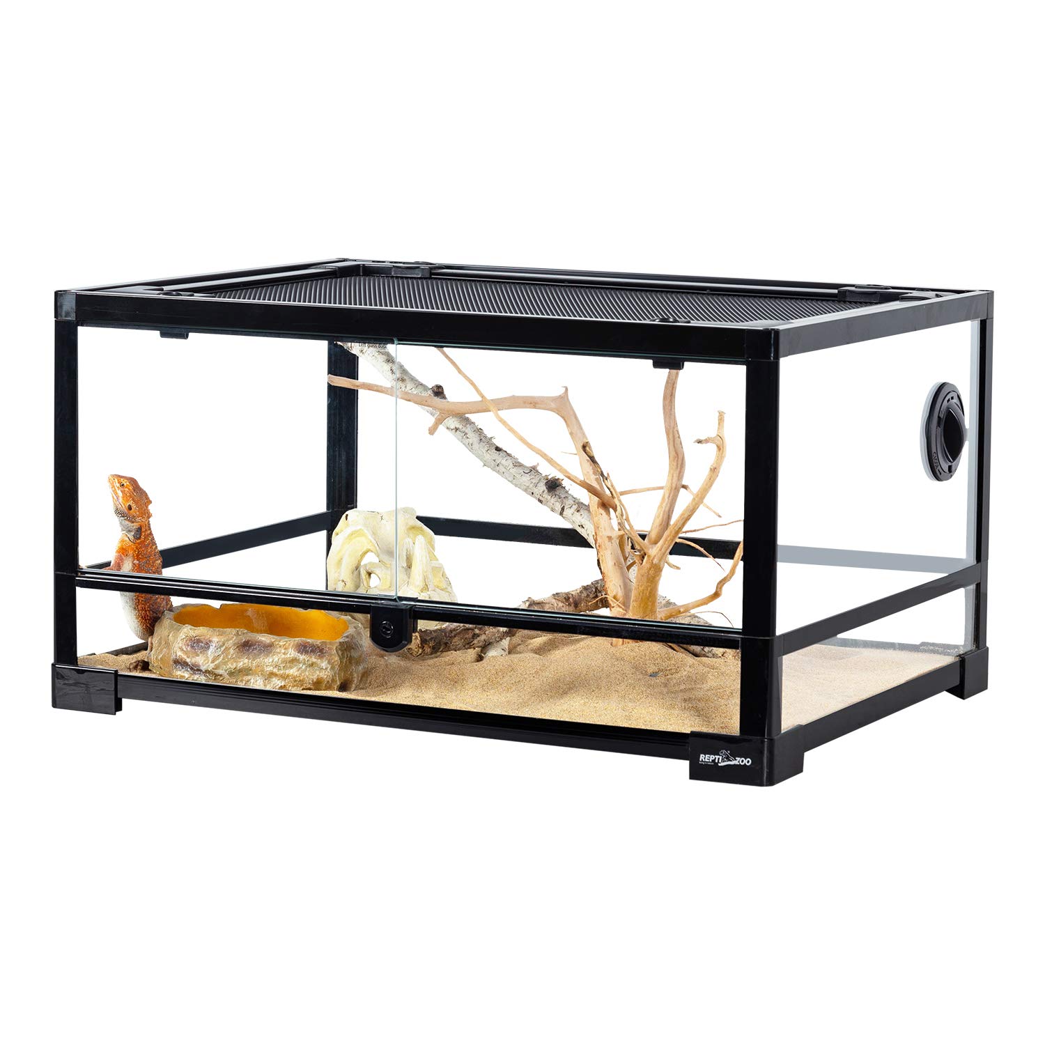 REPTI ZOO Full Glass Reptile Terrarium 20 Gallon, Front Opening Reptile