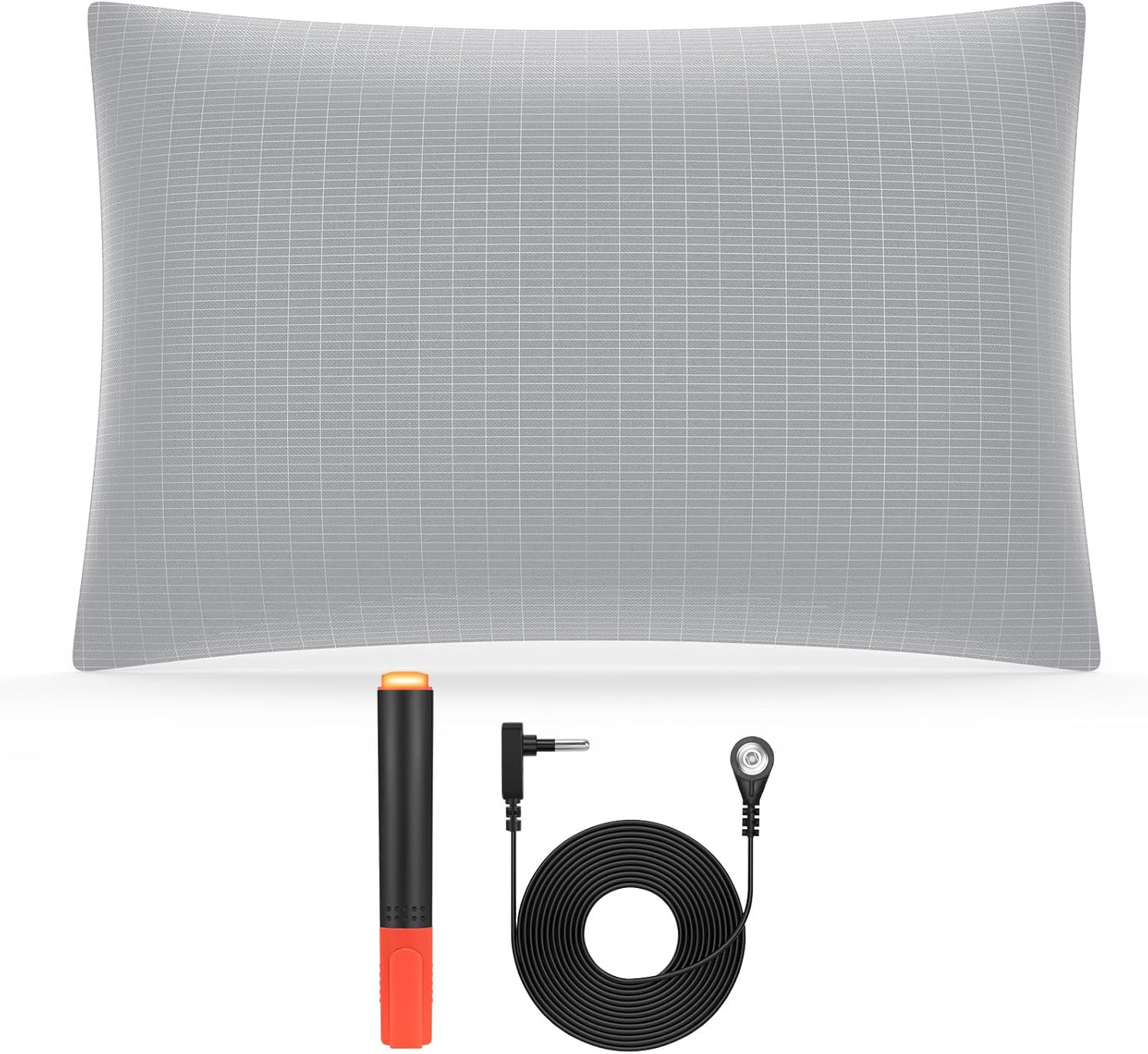 Grounding Pillow Case,Earth Connected Pillowcase,Bedding.Improve Sleep,Reduce Pain.90% Organic Cotton, 10% Silver Fiber (Gray, 30 * 20.5inch)